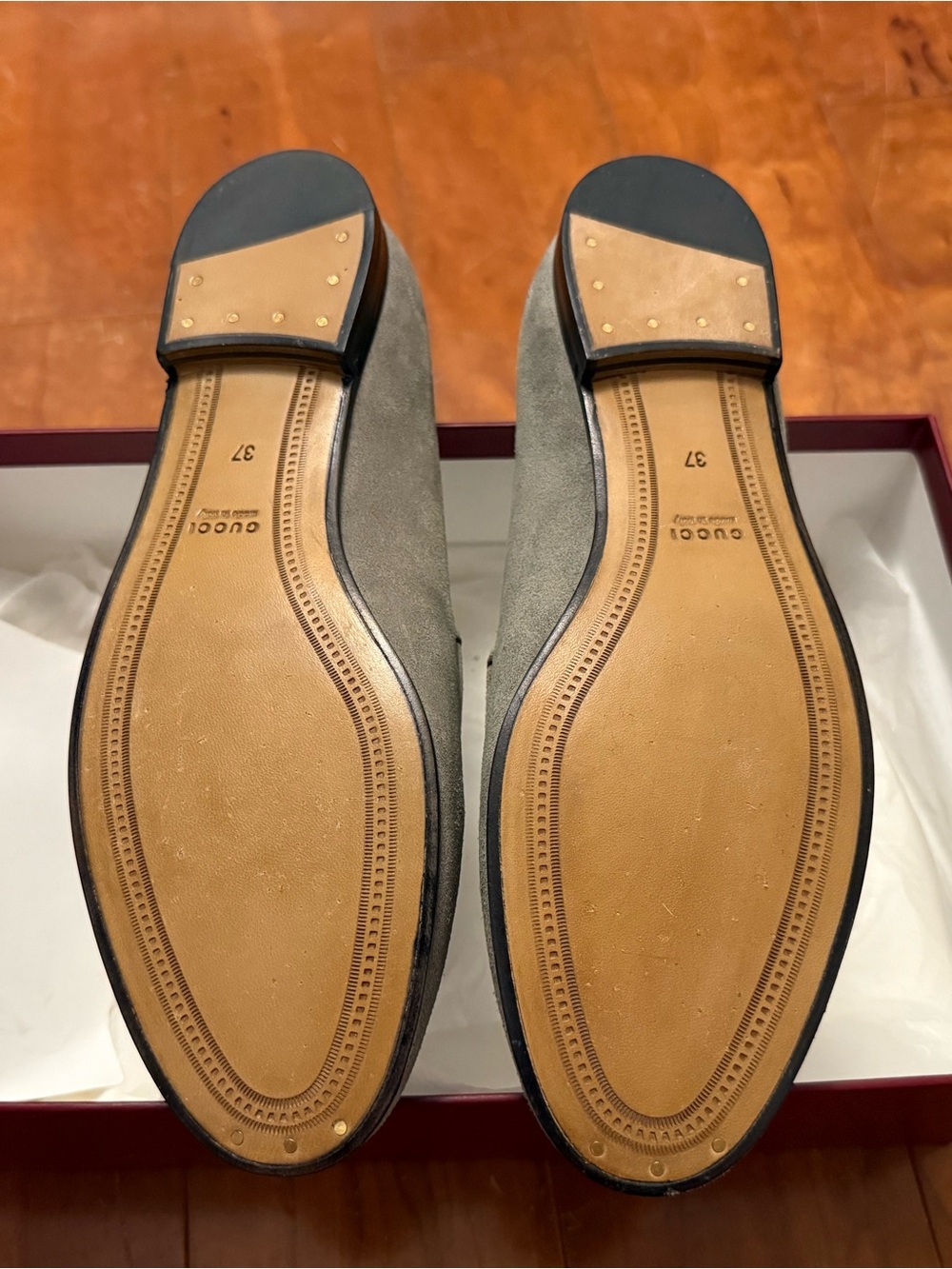 Women's Suede Bit-Detail Slip-On Loafers in Light Gray size 7 (EU37) - Picture 7 of 11